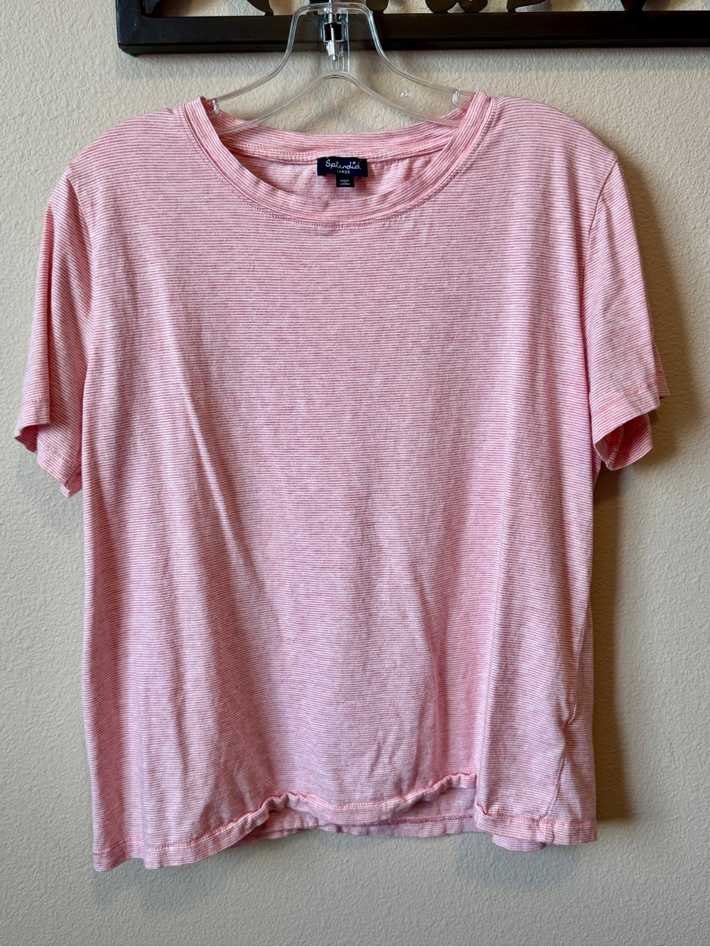 Splendid Light Pink Striped Crew Tee